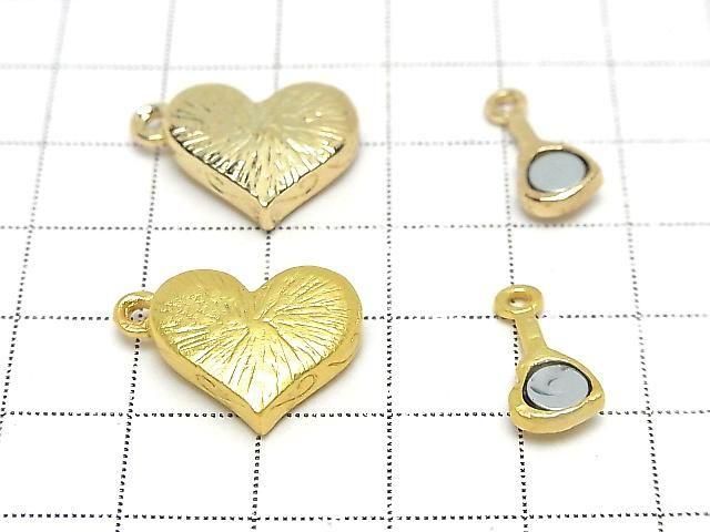 Metal Clasp Magnetic Heart 17x15mm 2pcs