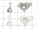 Metal Clasp Magnetic Heart 17x15mm 2pcs