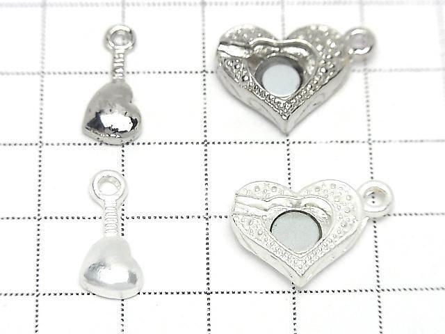 Metal Clasp Magnetic Heart 17x15mm 2pcs