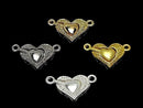 Metal Clasp Magnetic Heart 17x15mm 2pcs