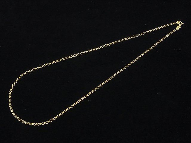 Chaîne Rolo Argent 925 2.5mm Plaquée Or 18K Collier [40cm][45cm][50cm][60cm] 1 pièce