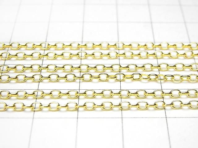 Silver925 Long Rolo Chain Necklace 2mm 18KGP [38cm][40cm][45cm][50cm][60cm] Necklace 1pc