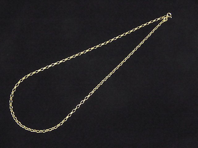 Silver925 Long Rolo Chain Necklace 2.5mm 18KGP [38cm][40cm][45cm][50cm][60cm] Necklace 1pc