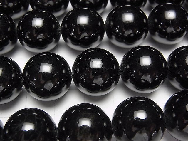 Black Tourmaline AAA Round 16mm 1/4 or 1-strand beads (approx. 15 inches/36 cm)