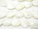 Mother of Pearl MOP White Leaf [8x6][9x6][12x8] half or 1strand beads (aprx.15inch/38cm)