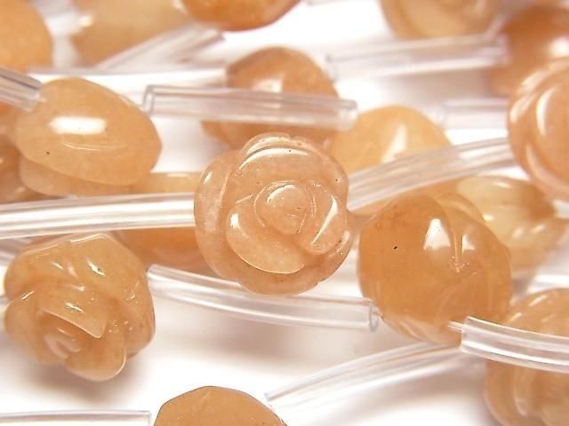 橘色東陵玉玫瑰 12mm 半串珠（12顆）