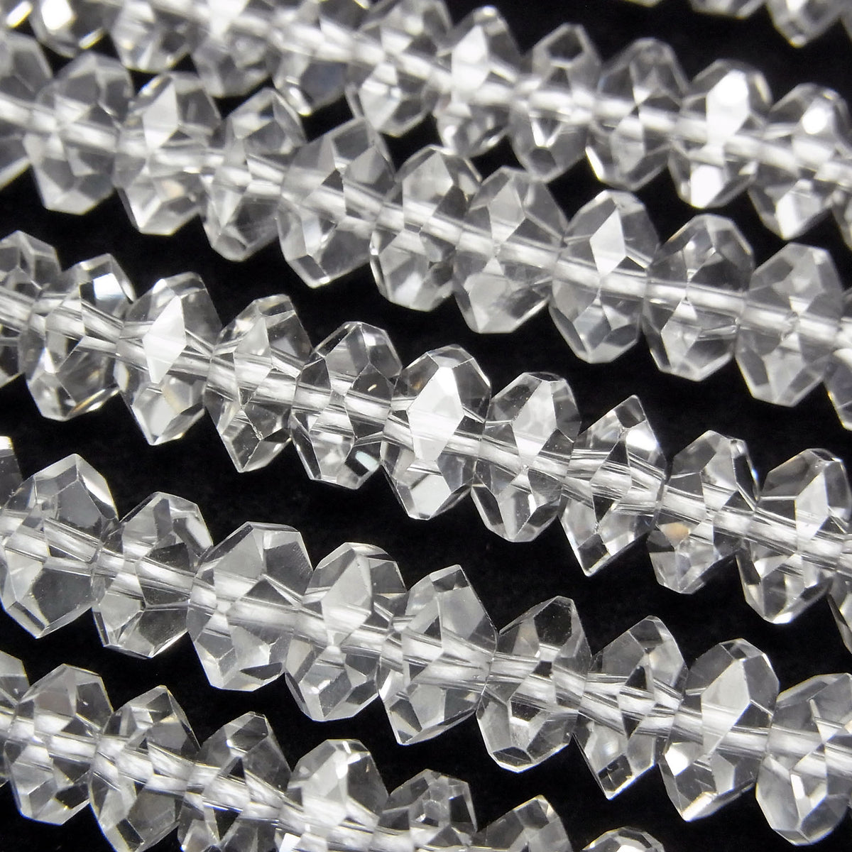 Crystal AAA Faceted Button Rondelle 6x6x3mm 1/4 or 1-strand beads (approx. 15inch/38cm) High Quality!