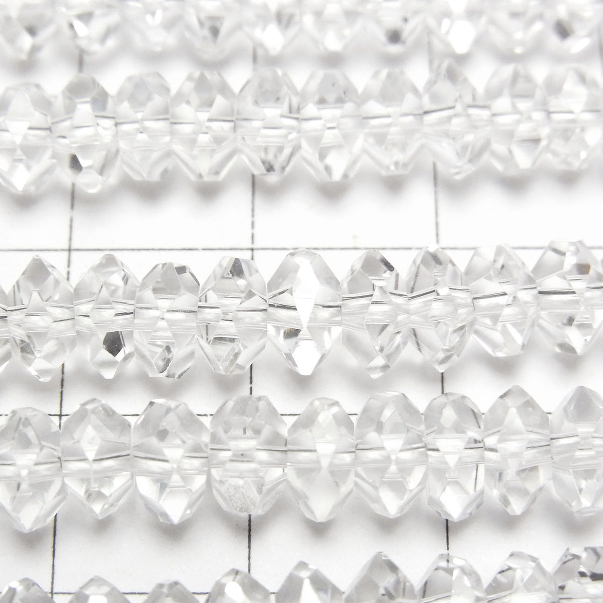 高品質！水晶石英 AAA 切面扁圓形 6x6x3mm 1/4 或 1 串珠子 (約 15 英吋/38 公分)