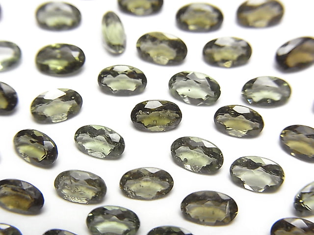 [Video] High Quality Moldavite AAA Loose stone Oval Faceted 5x3mm 3pcs