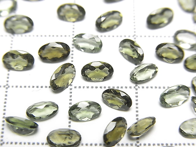 [Video] High Quality Moldavite AAA Loose stone Oval Faceted 5x3mm 3pcs
