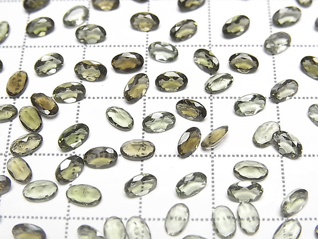 [Video] High Quality Moldavite AAA Loose stone Oval Faceted 5x3mm 3pcs