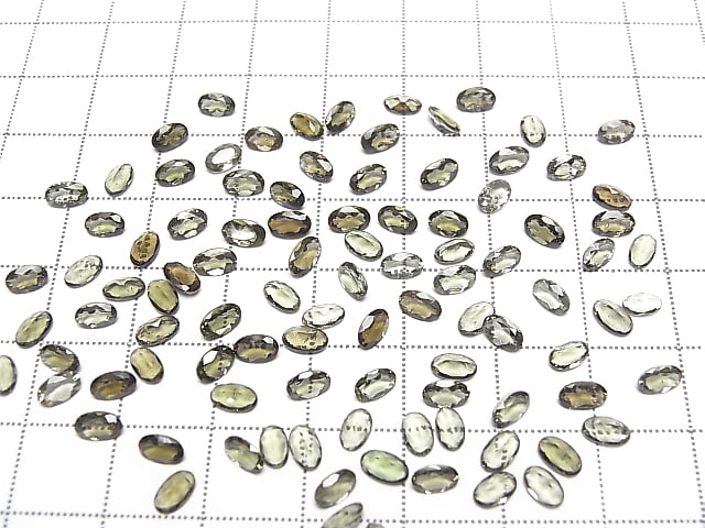 [Video] High Quality Moldavite AAA Loose stone Oval Faceted 5x3mm 3pcs