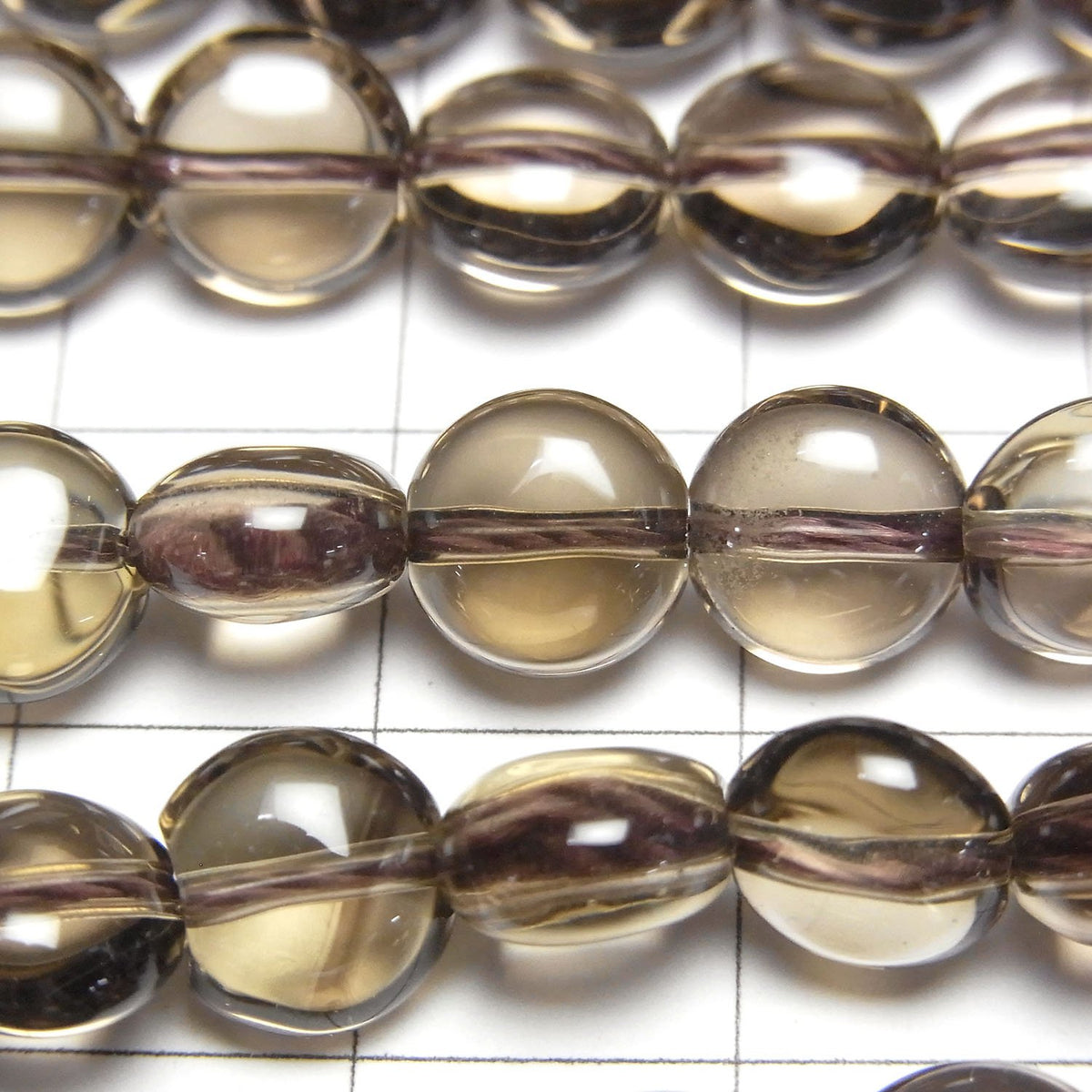 Smoky Quartz AAA Coin 8x8x5mm half or 1strand beads (aprx.15inch/37cm)