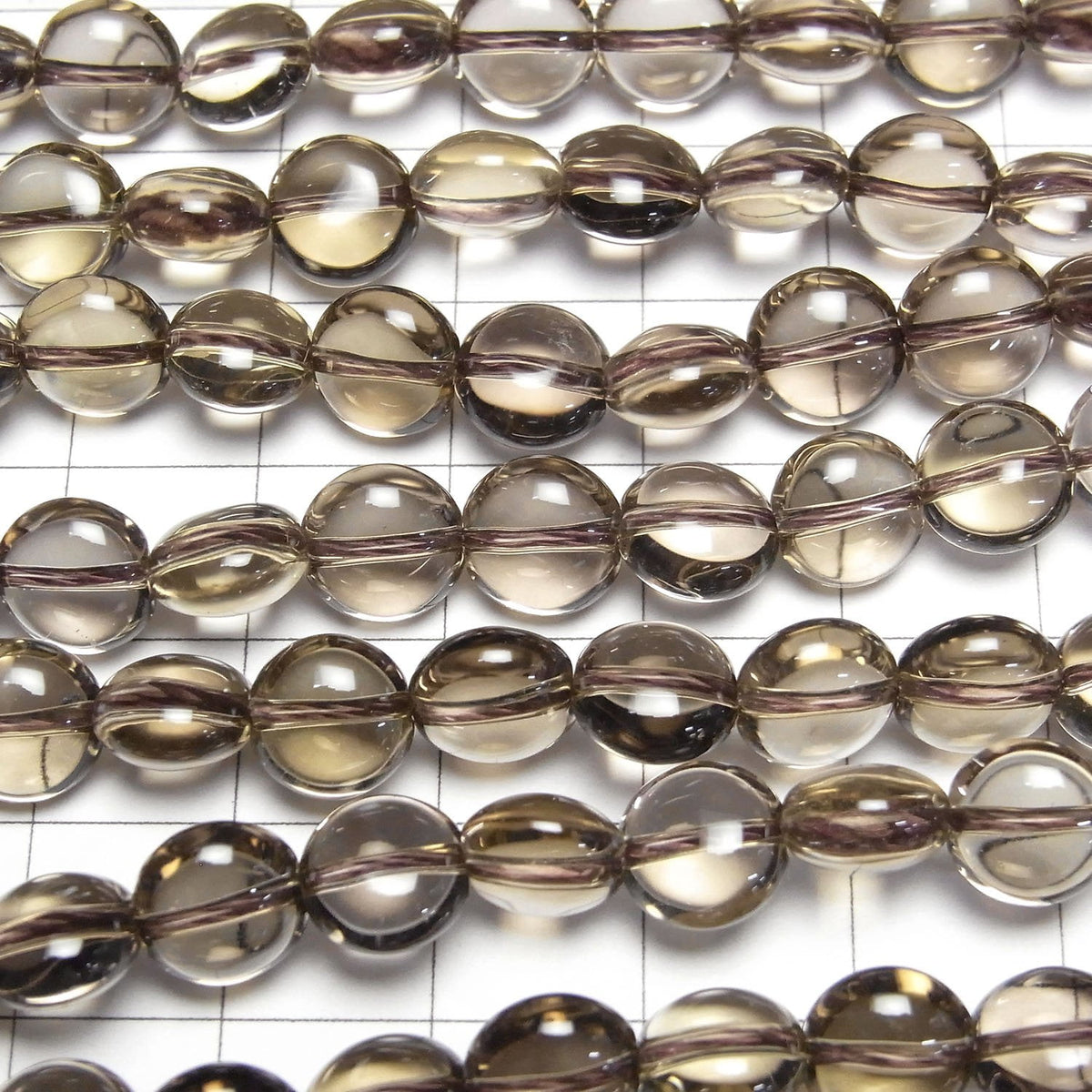 Smoky Quartz AAA Coin 8x8x5mm half or 1strand beads (aprx.15inch/37cm)