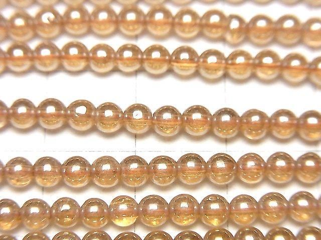 Champagne Aura Crystal Quartz AAA Round 3mm 1strand beads (aprx.15inch/36cm)