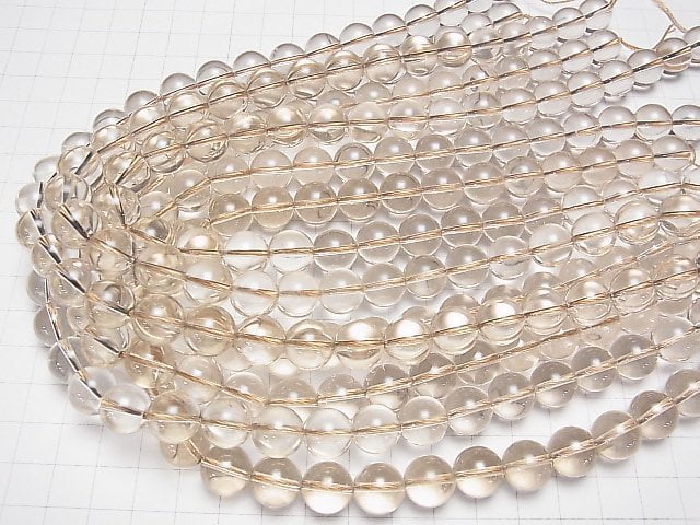 Champagne Aura Crystal Quartz AAA Round 12mm half or 1strand beads (aprx.15inch/38cm)