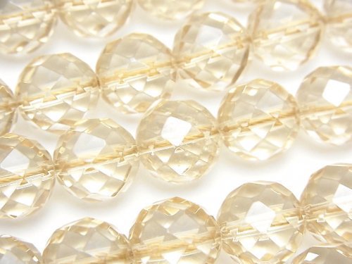 Champagne Quartz, Faceted Round Gemstone Beads