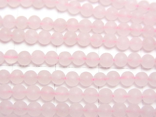 [Video] Frost Rose Quartz Round 3mm 1strand beads (aprx.15inch / 37cm)