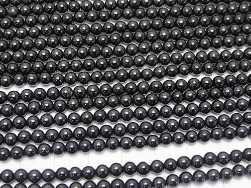 Black Spinel AAA Round 4mm 1strand beads (aprx.15inch/38cm)