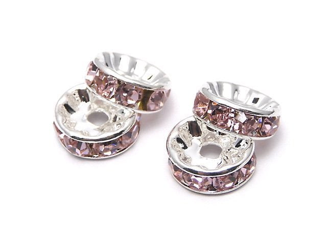 Asfor Roundel [Light Rose x Silver] Flat 4-10mm 10pcs