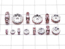 Asfor Rondelle [Light Rose x Silver] Flat 4-10mm 10pcs