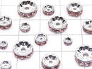 Asfor Rondelle [Light Rose x Silver] Flat 4-10mm 10pcs