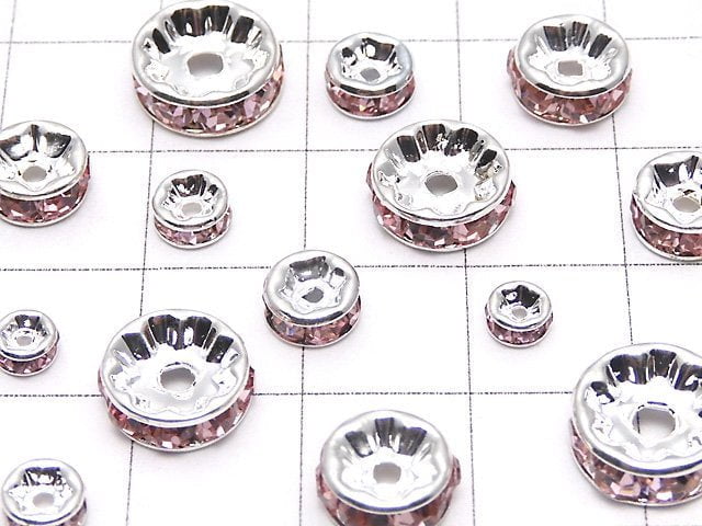 Asfor Roundel [Light Rose x Silver] Flat 4-10mm 10pcs