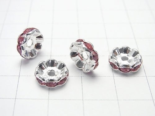 Asfor Roundel [Light Rose x Silver] Floral Form 4-10 mm 100 pcs $9.79