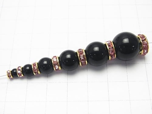 Asfor Rondelle [Light Rose x Gold] Flat 4-10 mm 100 pcs $9.79