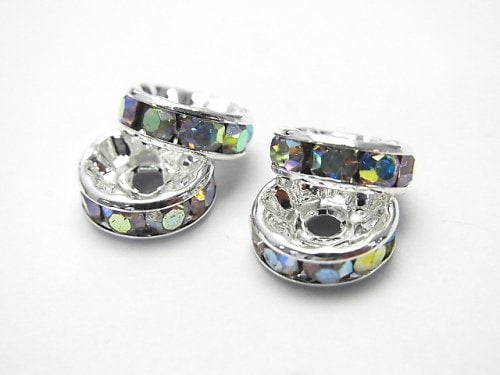 Asfor Rondelle [Crystal ABx Silver] Flat 4-10mm 10pcs
