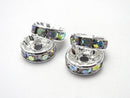 Asfor Rondelle [Crystal ABx Silver] Flat 4-10mm 10pcs