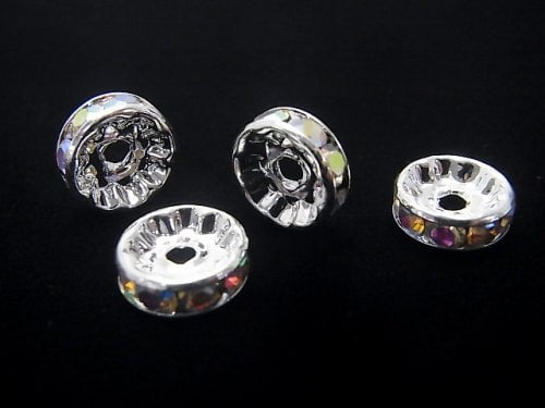 Asfor Rondelle [Crystal ABx Silver] Flat 4-10mm 10pcs
