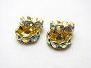 Asfor Rondelle [Crystal ABx Gold] Flower Shape 4-10mm 10pcs