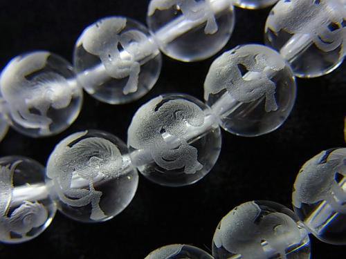 Carving, Crystal Quartz, Round Gemstone Beads