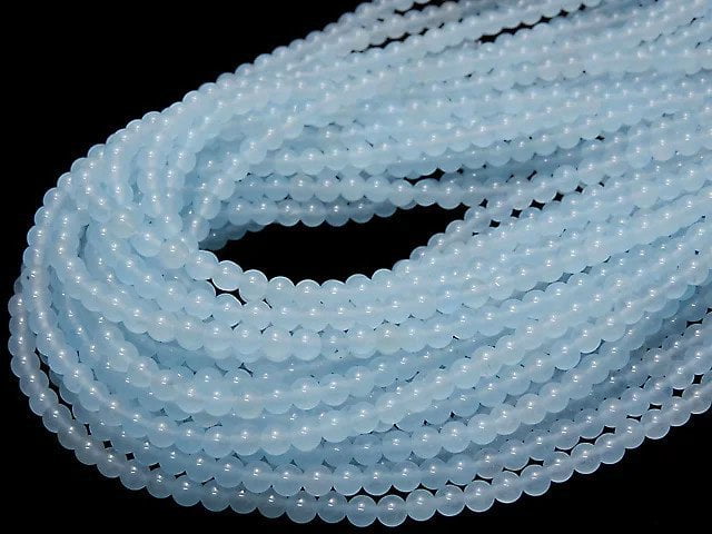 Light Blue Jade Round 4mm 1strand beads (aprx.15inch / 37cm)