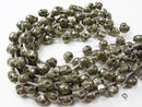 Pyrite AA ++ skull Vertical Hole 14 mm half or 1 strand beads (aprx.15 inch / 38 cm)
