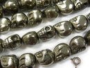 Pyrite AAA - Skull Vertical Hole 8 mm, 10 mm, 14 mm half or 1 strand beads (aprx. 15 inch / 38 cm)