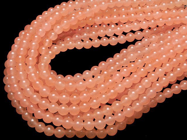 Pink Orange Jade Round 6mm 1strand beads (aprx.15inch / 36cm)