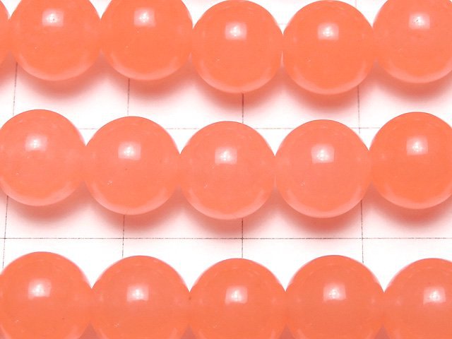 Pink Orange Jade Round 8mm 1strand beads (aprx.15inch / 36cm)