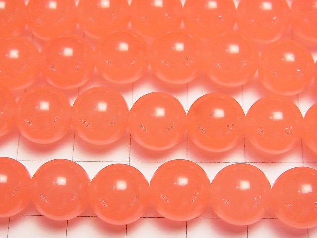 Pink Orange Jade Round 10mm 1strand beads (aprx.15inch / 36cm)