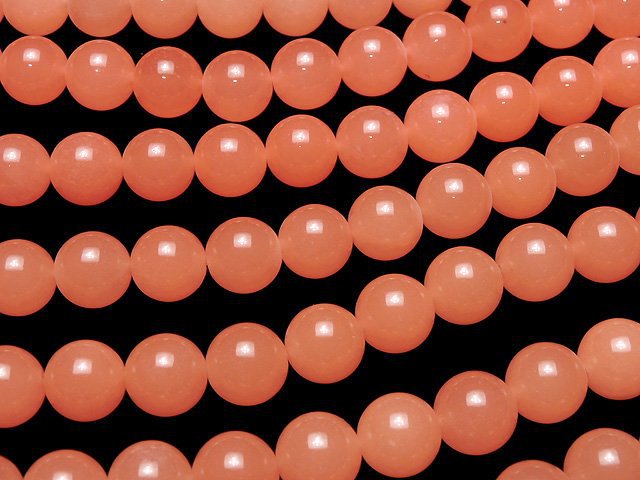 Pink Orange Jade Round 12mm 1strand beads (aprx.15inch/36cm)