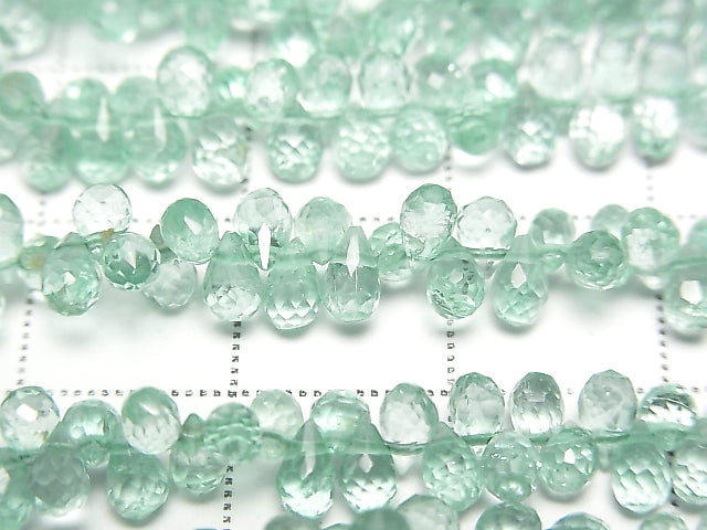[Video]High Quality Emerald AAA Drop Faceted Briolette half or 1strand beads (aprx.15inch/38cm)
