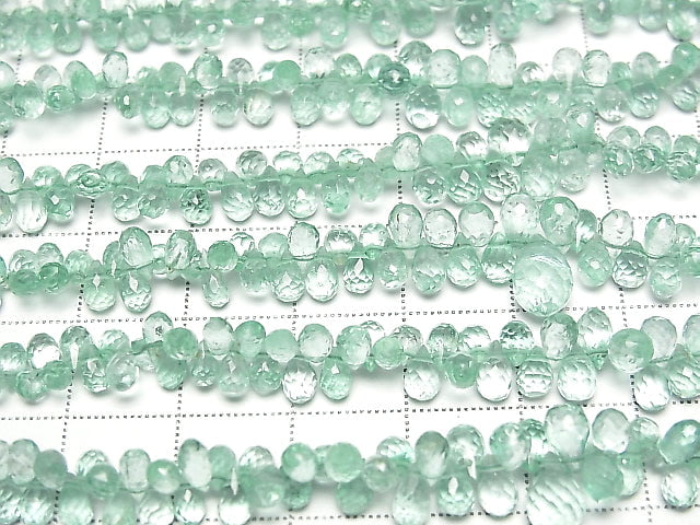 [Video]High Quality Emerald AAA Drop Faceted Briolette half or 1strand beads (aprx.15inch/38cm)