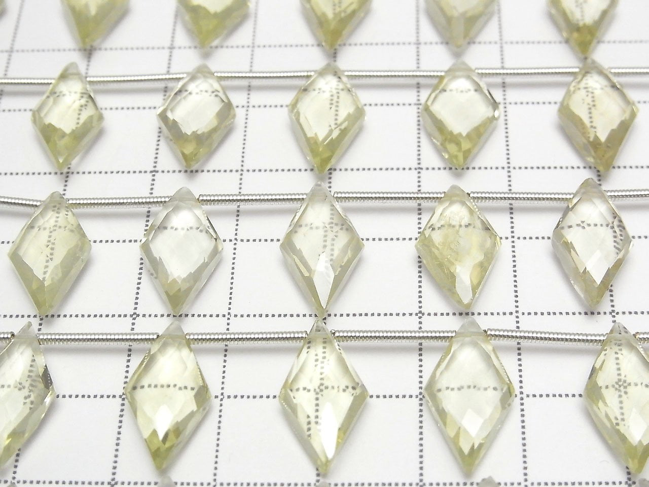 優質檸檬晶 AAA 鑽石形 17x9mm 一串珠子（8顆）