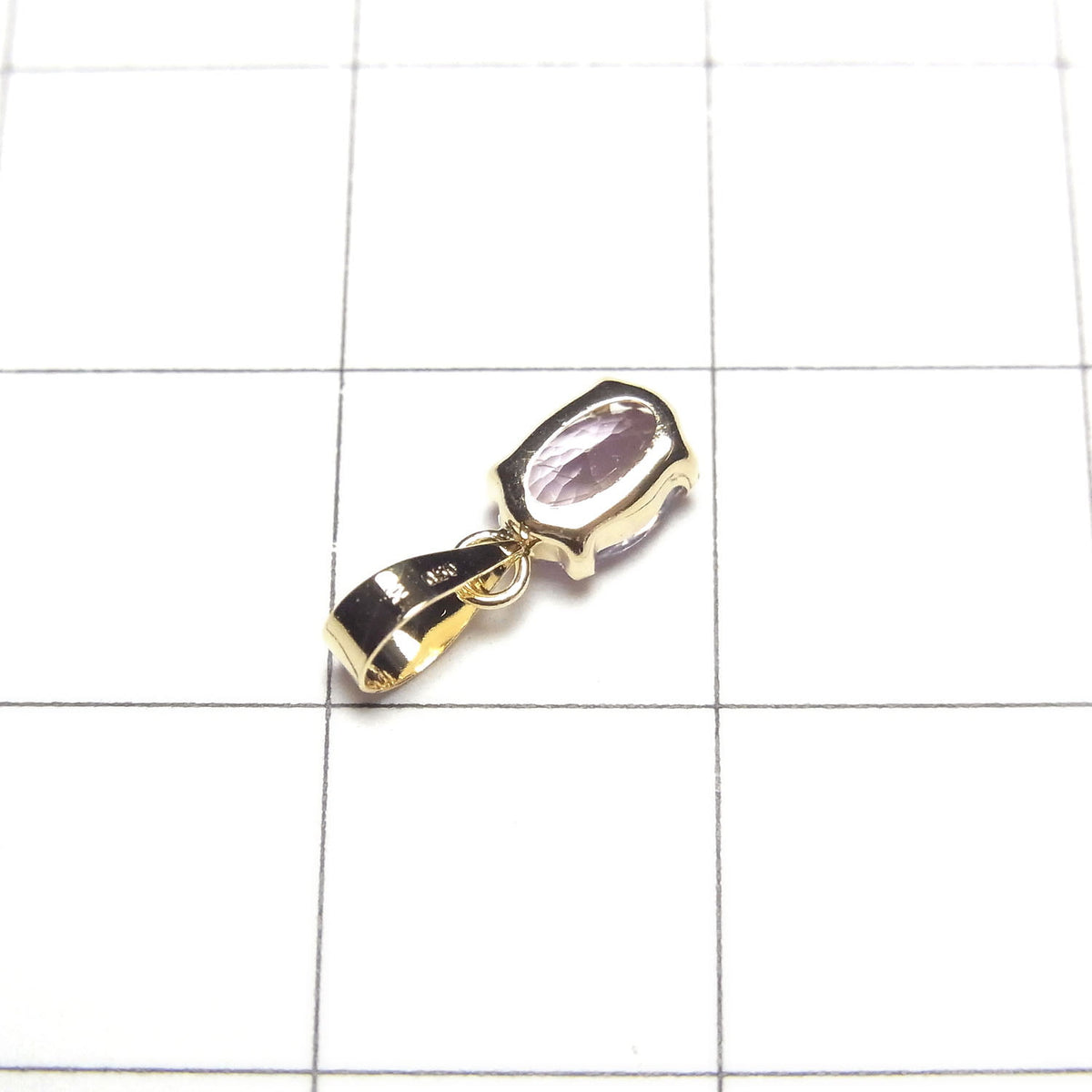 [Japon] Pendentif Spinelle Violet AAA Ovale Facetté 6x4mm de Haute Qualité [Or Jaune 18K] 1pc