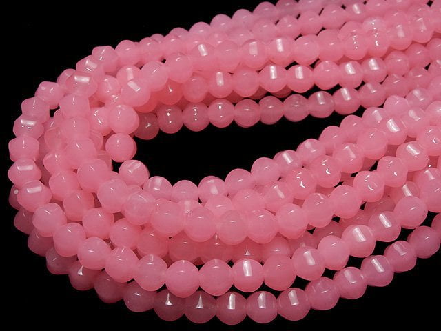 1strand $5.79! Pink Jade 6Faceted 8mm 1strand beads (aprx.15inch / 38cm)