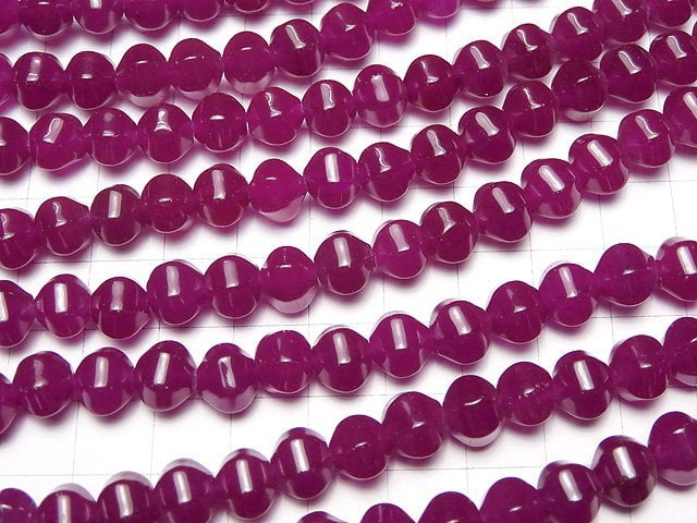 1strand $5.79! Wine Red Color Jade 6 Faceted 8 mm 1 strand beads (aprx.15 inch / 38 cm)