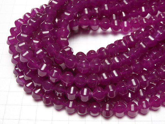 1strand $5.79! Wine Red Color Jade 6 Faceted 8 mm 1 strand beads (aprx.15 inch / 38 cm)