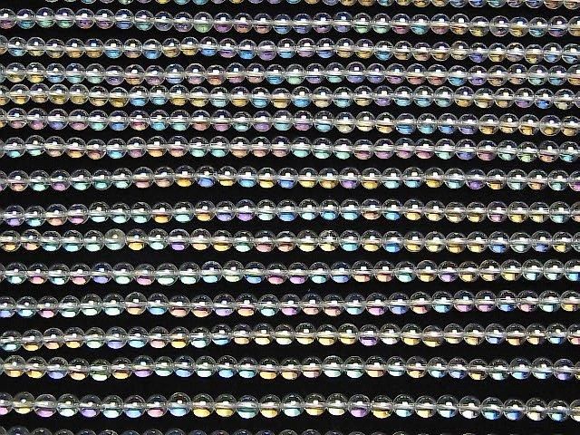 [Video] Aqua Crystal Round 4mm 1-strand beads (approx. 15 inches/37 cm)