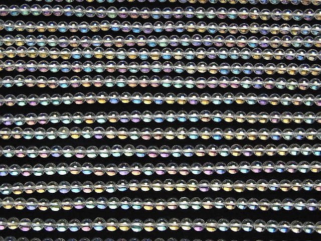 [Video] Aqua Crystal Round 4mm 1strand beads (aprx.15inch / 38cm)